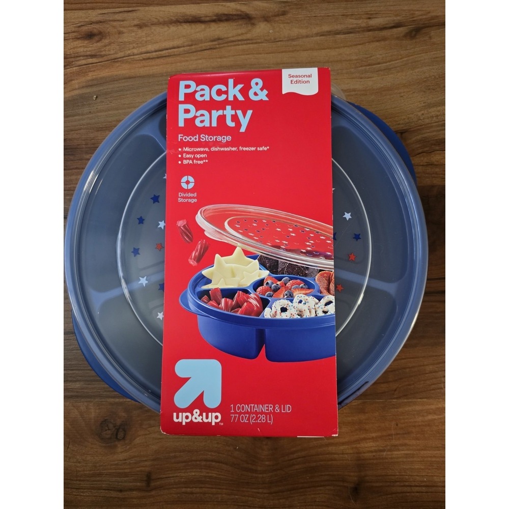 Up & Up Pack & Party Food Storage Seasonal Edition Divided Snack Tray S33 Blue
